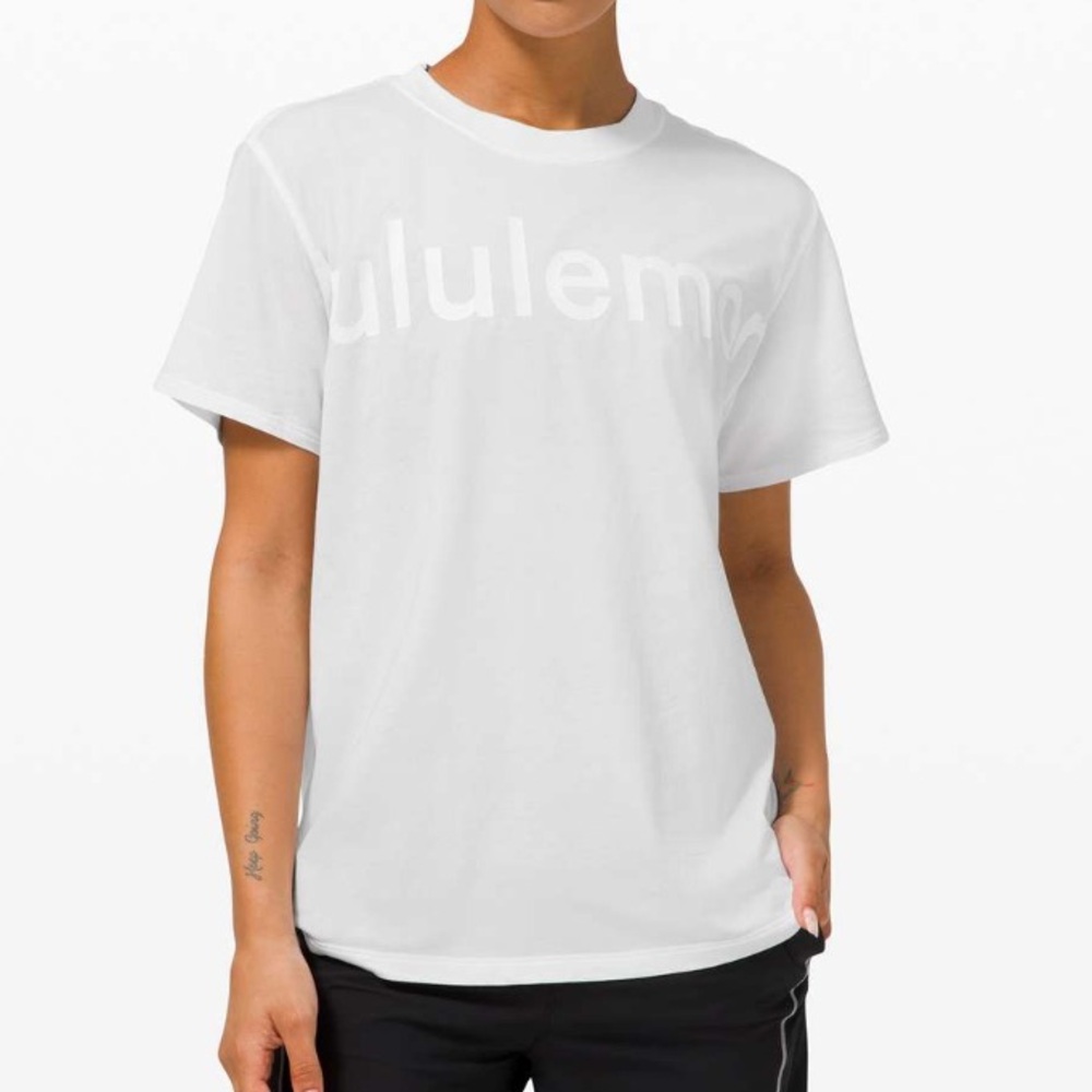 Lululemon - All Yours Tee - White Graphic - Size 18-20